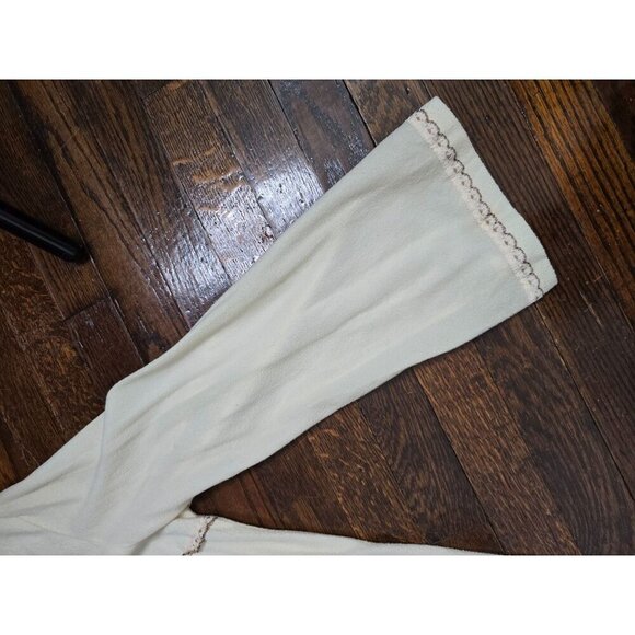 Vintage 70s Cream Boho Prairie Night Gown House Dress Bell Sleeve - Picture 13 of 14